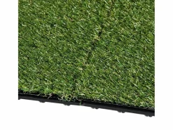 Clearance Outsunny Pack de 10 placas de césped artificial verde grosor 25mm Transparente