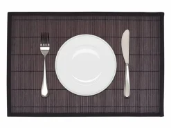 Online Pack de 6 salvamanteles de bambú marrón oscuro 30x45 cm Mantelería|Mantelería
