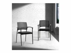 Pack de 4 sillas confidente acabado , 55 cm(ancho) 85 cm(altura) 55cm(fondo) Negro