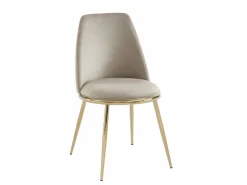 Vente-unique Pack de 6 sillas estilo art déco con carcasa de terciopelo y metal dorado - - NEBINA Beige