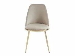 Vente-unique Pack de 6 sillas estilo art déco con carcasa de terciopelo y metal dorado - - NEBINA Beige