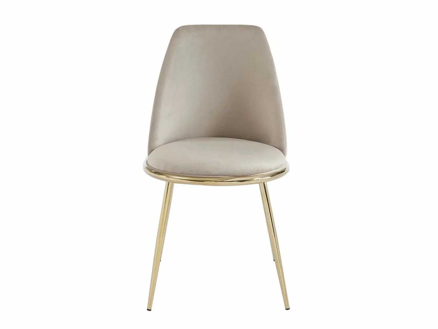 Vente-unique Pack de 6 sillas estilo art déco con carcasa de terciopelo y metal dorado - - NEBINA Beige