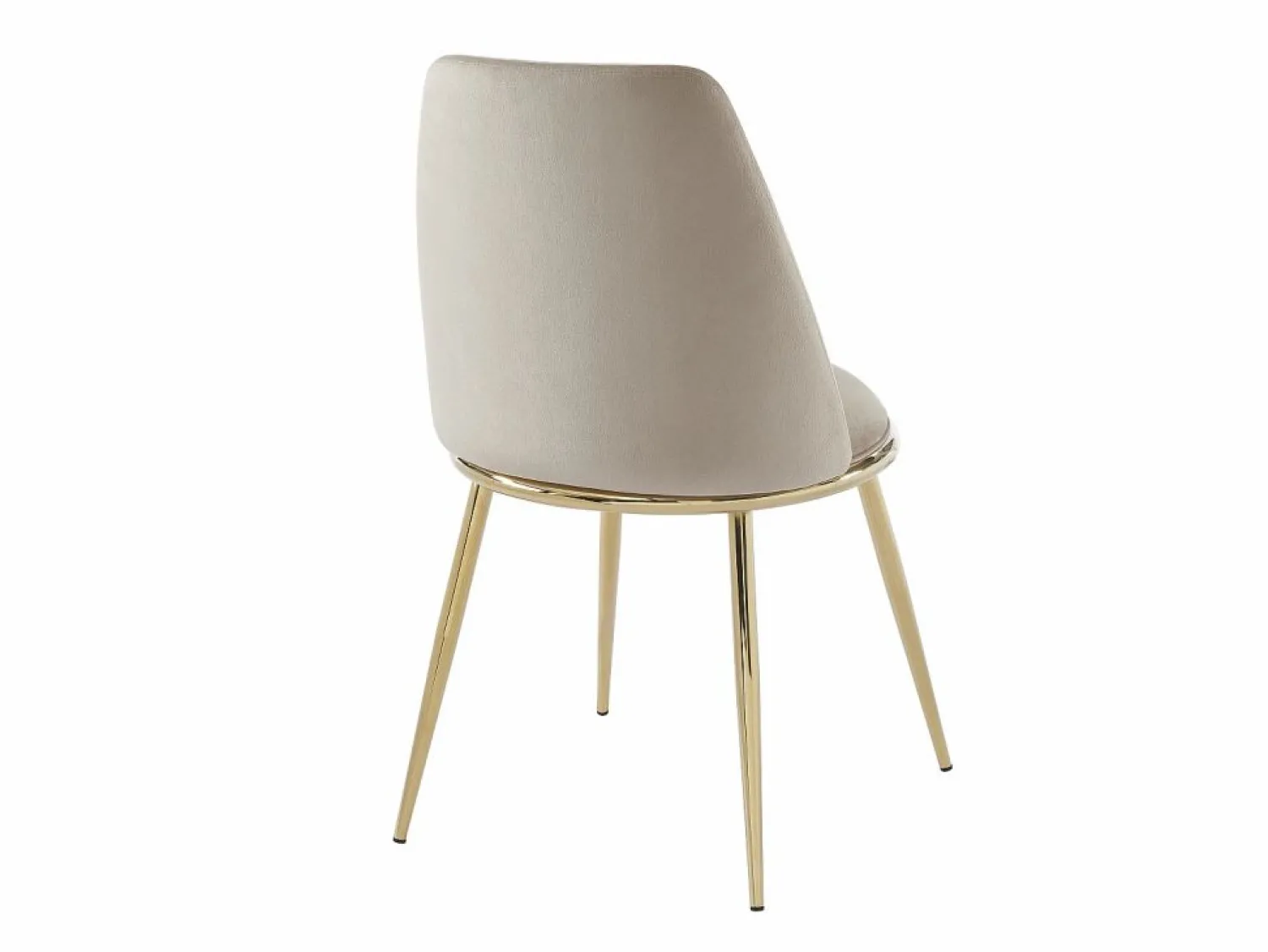 Vente-unique Pack de 6 sillas estilo art déco con carcasa de terciopelo y metal dorado - - NEBINA Beige