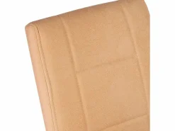 Pack de 4 Sillas Tapizadas para Salón y Comedor – Acabado Color Beig con Patas Cromadas de Aluminio, Medidas: 42,5 cm x 52 cm x 99 cm