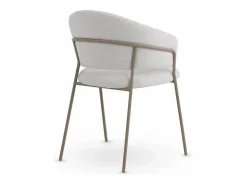 Clearance Pack de 4 sillones tapizados en chenilla color Crema