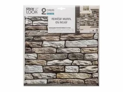 Best Atmosphera Pack de 2 stickers de pared piedra rojo 30x30 cm Topo
