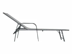 Pack de 2 tumbonas de textileno gris estructura antracita SARDINIA Tumbona