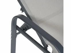 Pack de 2 tumbonas de textileno gris estructura antracita SARDINIA Tumbona