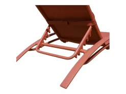 Outlet Pack de 2 tumbonas GALAPAGOS en textileno terracota aluminio terracota Tumbona