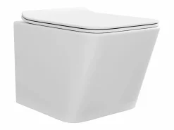 Clearance Vente-unique Pack de inodoro flotante, cerámica mate con bastidor, placa de activación, CLEMONA Blanco