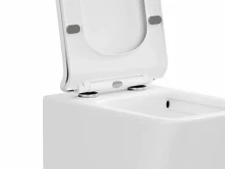Clearance Vente-unique Pack de inodoro flotante, cerámica mate con bastidor, placa de activación, CLEMONA Blanco