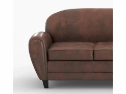 Hot Pack de sofá y sillón marrón envejecido 4 plazas - Club Conjunto Sofás