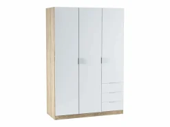 Discount Pack Dormitorio Alba II 150x190: cama, cabezal, 2 mesitas, armario, sinfonier Blanco