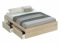 Sale Pack Dormitorio Andy Cama + Cabecero + Mesitas + Cómoda Roble Canadian/Óxido Dormitorio Completo