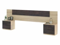Sale Pack Dormitorio Andy Cama + Cabecero + Mesitas + Cómoda Roble Canadian/Óxido Dormitorio Completo