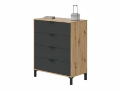 Sale Pack Dormitorio: Cabecero 135/150 cm, 2 Mesitas, Cómoda, Armario Roble/ Gris