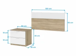 Online Pack Dormitorio Juvenil (Cabezal+Mesita+Mesa+Estantería+Armario) /Roble Dormitorio Completo
