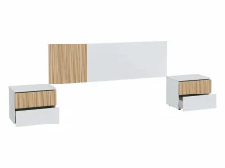 Pack Dormitorio Matrimonio Ethna Completo Moderno Roble Natur Dormitorio Completo