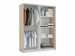 Pack Dormitorio Nórdico /Roble Aurora: Armario, Cabecero, 2 Mesitas