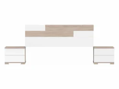 Pack Habitación Onix /Roble: Cama 150 cm, cabecero, mesitas, armario