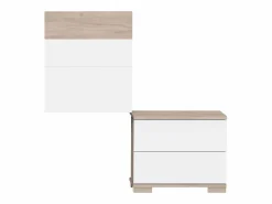 Pack Habitación Onix /Roble: Cama 150 cm, cabecero, mesitas, armario