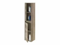 Pack Mueble Baño con Espejo y Lavamanos Cerámico, Columna Nordik Marru00f3n