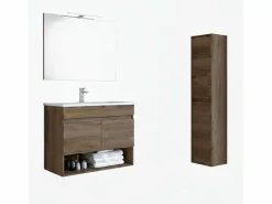 Online Pack Muebles Baño Roble Nordik: Mueble, Columna, Espejo, Lavabo Conjunto De Baño