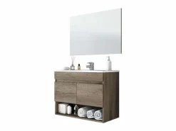 Online Pack Muebles Baño Roble Nordik: Mueble, Columna, Espejo, Lavabo Conjunto De Baño