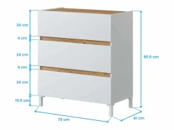 Pack muebles dorm. doble Tempus Artik y roble Nodi