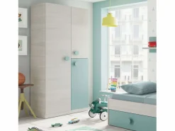 Pack Muebles Dormitorio Juvenil Cama Nido Estante y Armario 90x190 cm