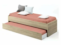 Pack Muebles Dormitorio Juvenil Tibet Roble (Cama 90x190 + Armario + Cómoda)