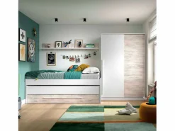 Sale Pack Muebles Infantil Elliot: cama Nido+estantería+armario+somieres 90x190cm Multicolor