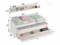 Sale Pack Muebles Infantil Elliot: cama Nido+estantería+armario+somieres 90x190cm Multicolor