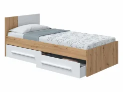 Pack muebles juvenil cama y armario mate y roble nodi diseño moderno Dormitorio Completo