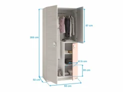 Hot Pack Muebles Juvenil (cama, estante, armario, mesa, estantería) Rosa Multicolor