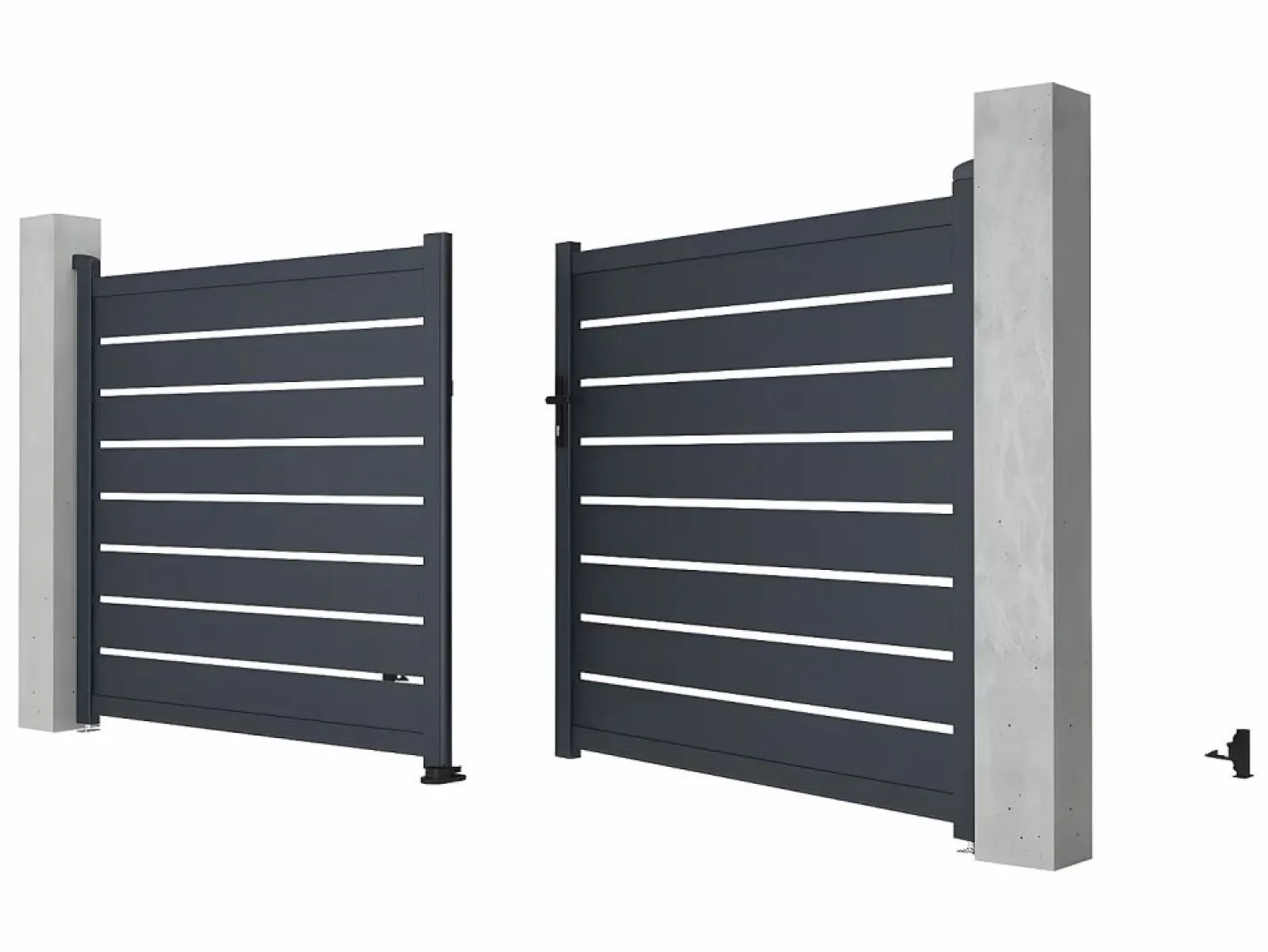 Best Pack portón calado motorizado antracita de aluminio Ancho 350 x Alt. 158 cm PRIMO Portón