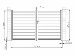 Sale EXPERTLAND Pack portón calado motorizado antracita de aluminio Ancho 300 x Alt. 176 cm PRIMO Gris antracita