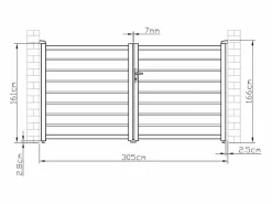 EXPERTLAND Pack portón calado motorizado antracita de aluminio Ancho 300 x Alt. 158 cm PRIMO