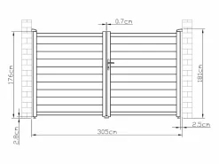 Discount Pack portón de aluminio color antracita Ancho 300 x Alt. 173 cm NAZARIO + Motor RIVE Portón