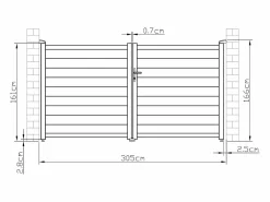 Best Pack portón de aluminio color antracita Ancho 300 x Alt. 158 cm NAZARIO + Motor RIVE Portón