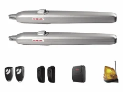 Outlet EXPERTLAND Pack portón de aluminio color antracita Ancho 350 x Alt. 173 cm NAZARIO + Motor RIVE Gris antracita