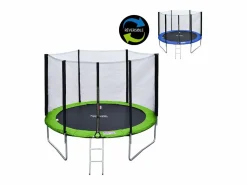 Happy Garden Pack Premium cama elástica de 305cm reversible /verde ADELAÏDE + red de seguridad + escalera + funda + kit de anclaje -
