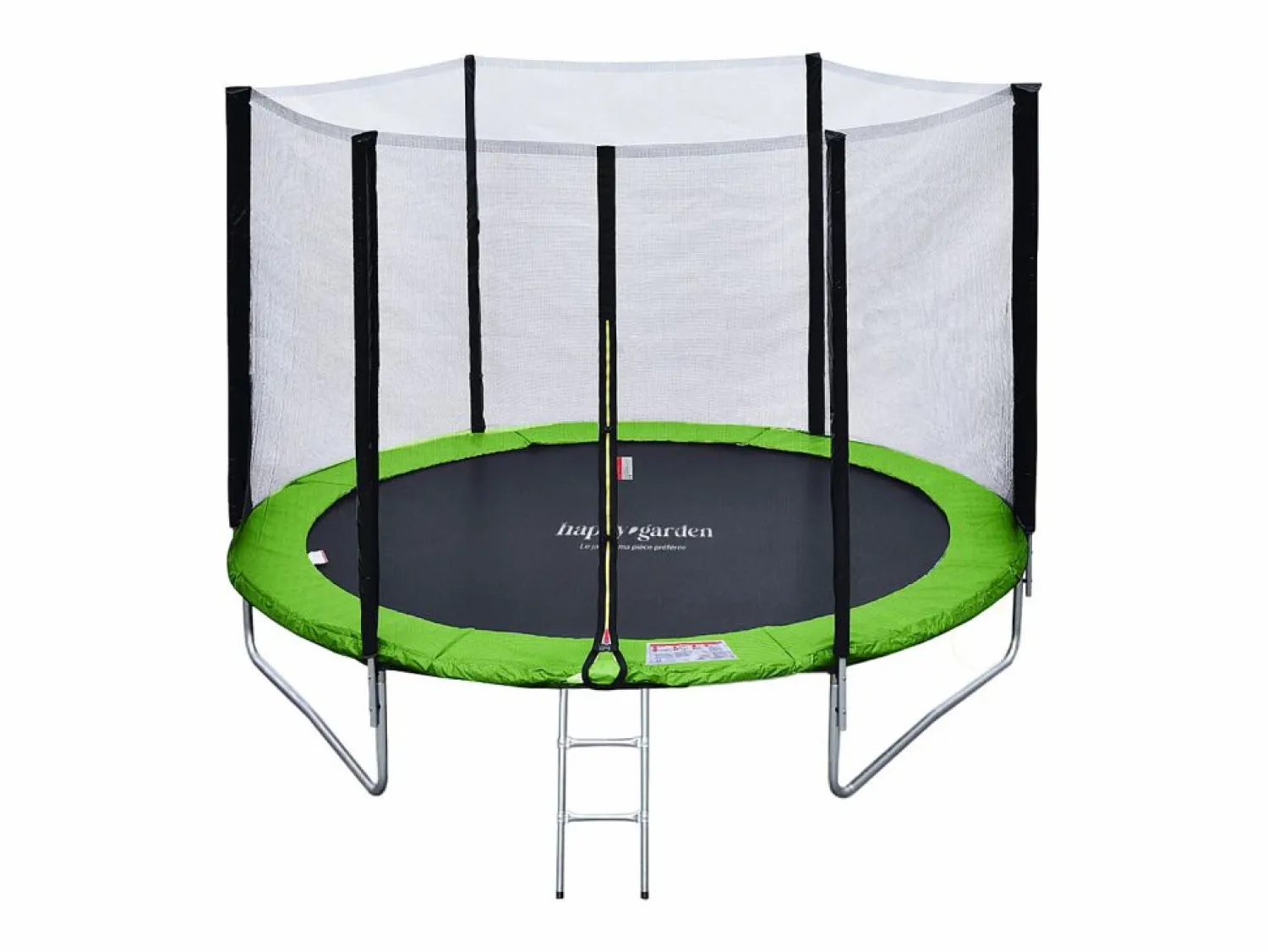 New Happy Garden Pack Premium Trampolín 180cm reversible / azul CAIRNS + red, escalera, funda y kit de anclaje Verde