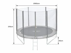 New Happy Garden Pack Premium Trampolín 180cm reversible / azul CAIRNS + red, escalera, funda y kit de anclaje Verde
