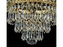 Palace Plafón Semi Empotrado Oro Antiguo & Cristal, 6 Luces, E27 Plafón