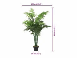 Clearance Palmera artificial 28 hojas 120 cm Verde