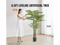 Palmera Artificial de Caña Dorada de 2 m de SucceBuy, Decoración Vegetal Realista de Imitación