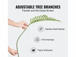 Palmera Artificial de Caña Dorada de 2 m de SucceBuy, Decoración Vegetal Realista de Imitación