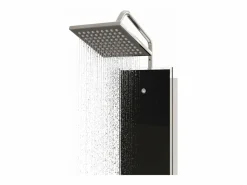 Hot Panel de ducha con rociador grifo cristal acero inoxidable 130 cm negro 02_0003433 Alcachofa De Ducha, Cabezal
