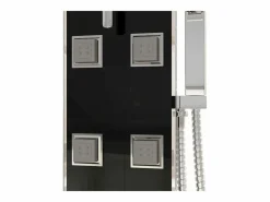 Hot Panel de ducha con rociador grifo cristal acero inoxidable 130 cm negro 02_0003433 Alcachofa De Ducha, Cabezal